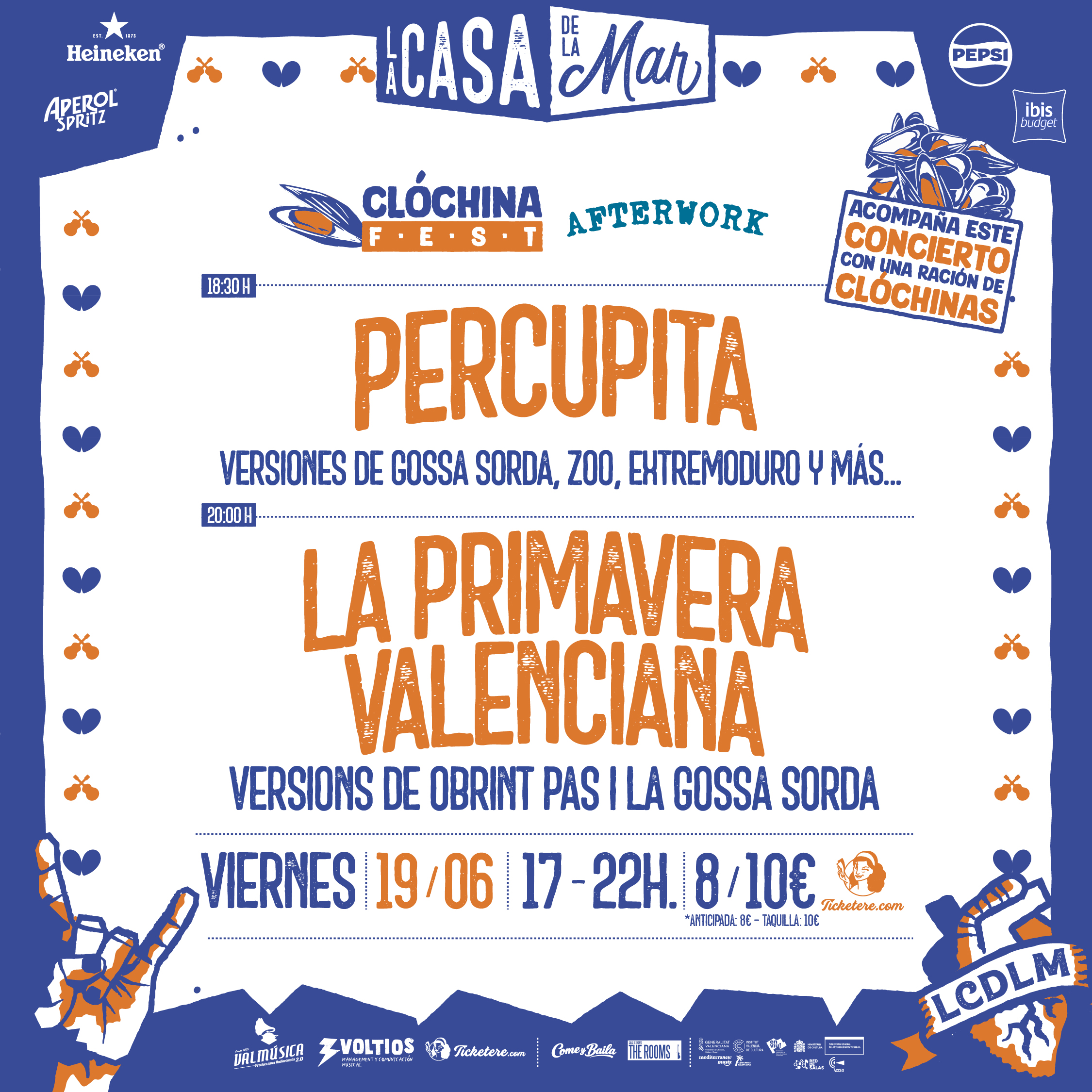 Cartel de PRIMAVERA VALENCIANA: TRIBUT A OBRINT PAS, LA GOSSA SORDA I + PERCUPETA