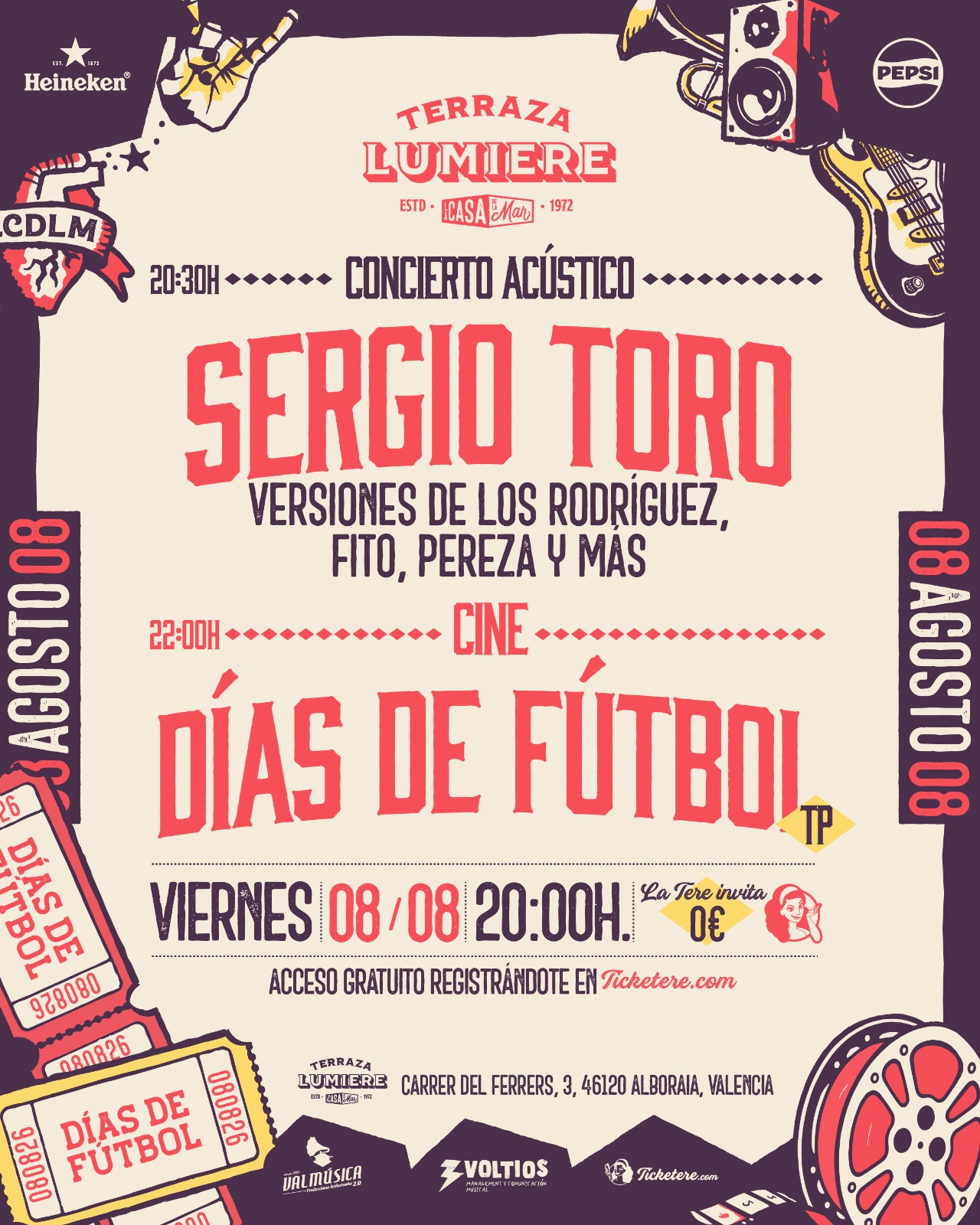 Cartel de CONCIERTO + CINE: DÍAS DE FÚTBOL