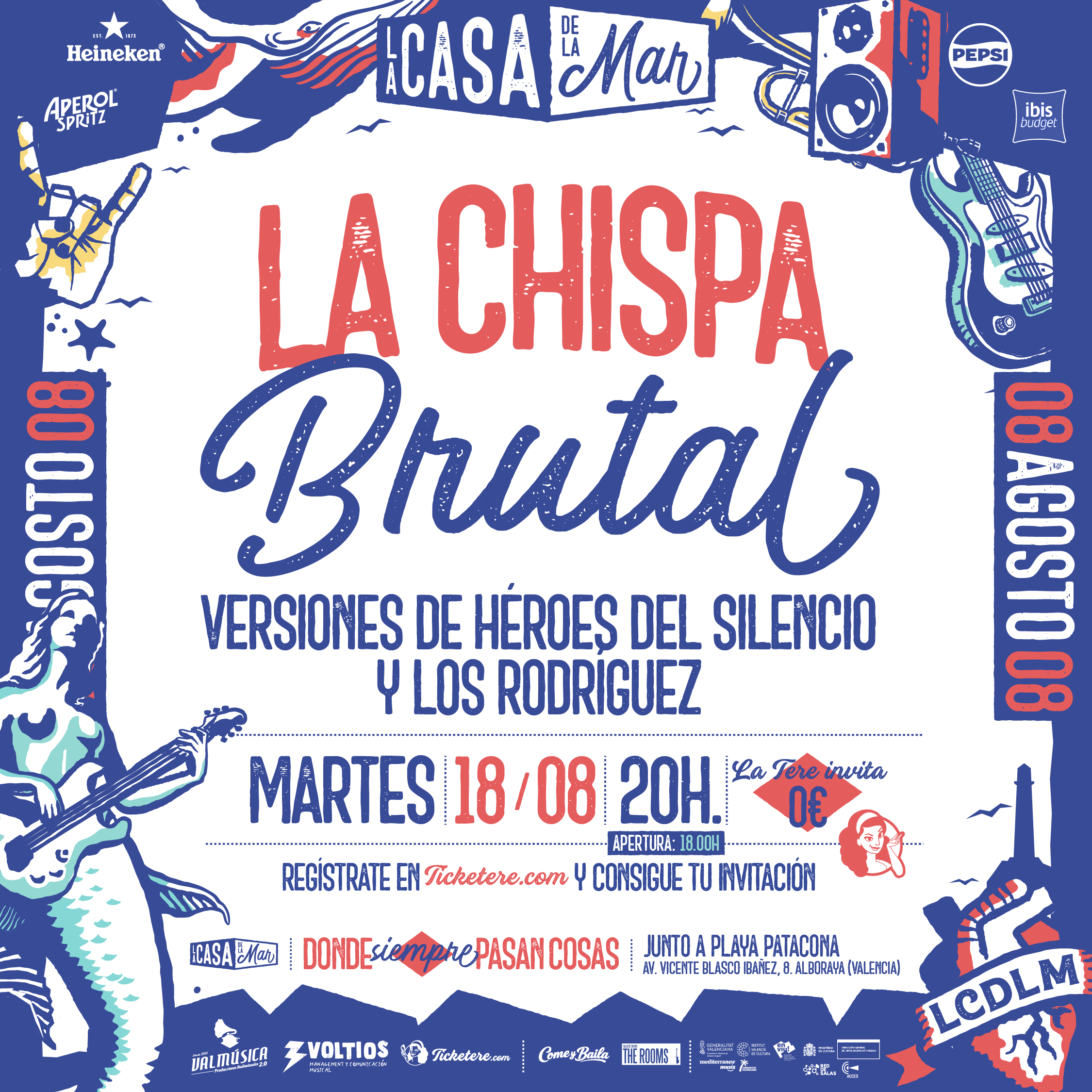 Cartell de LA CHISPA BRUTAL: VERSIONES DE HÉROES DEL SILENCIO Y LOS RODRÍGUEZ