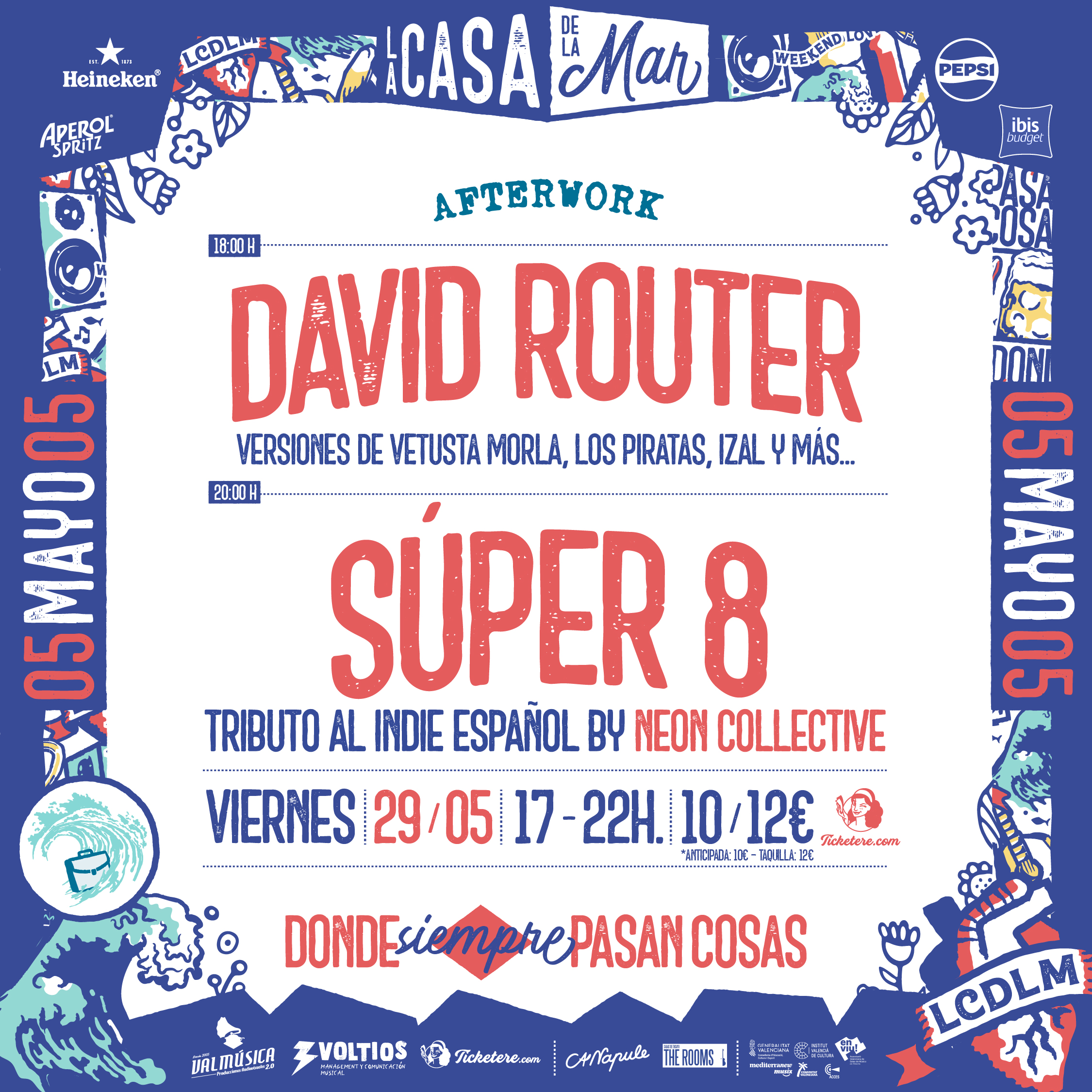 Cartel de SUPER 8: TRIBUTO AL INDIE ESPAÑOL by Neon Collective