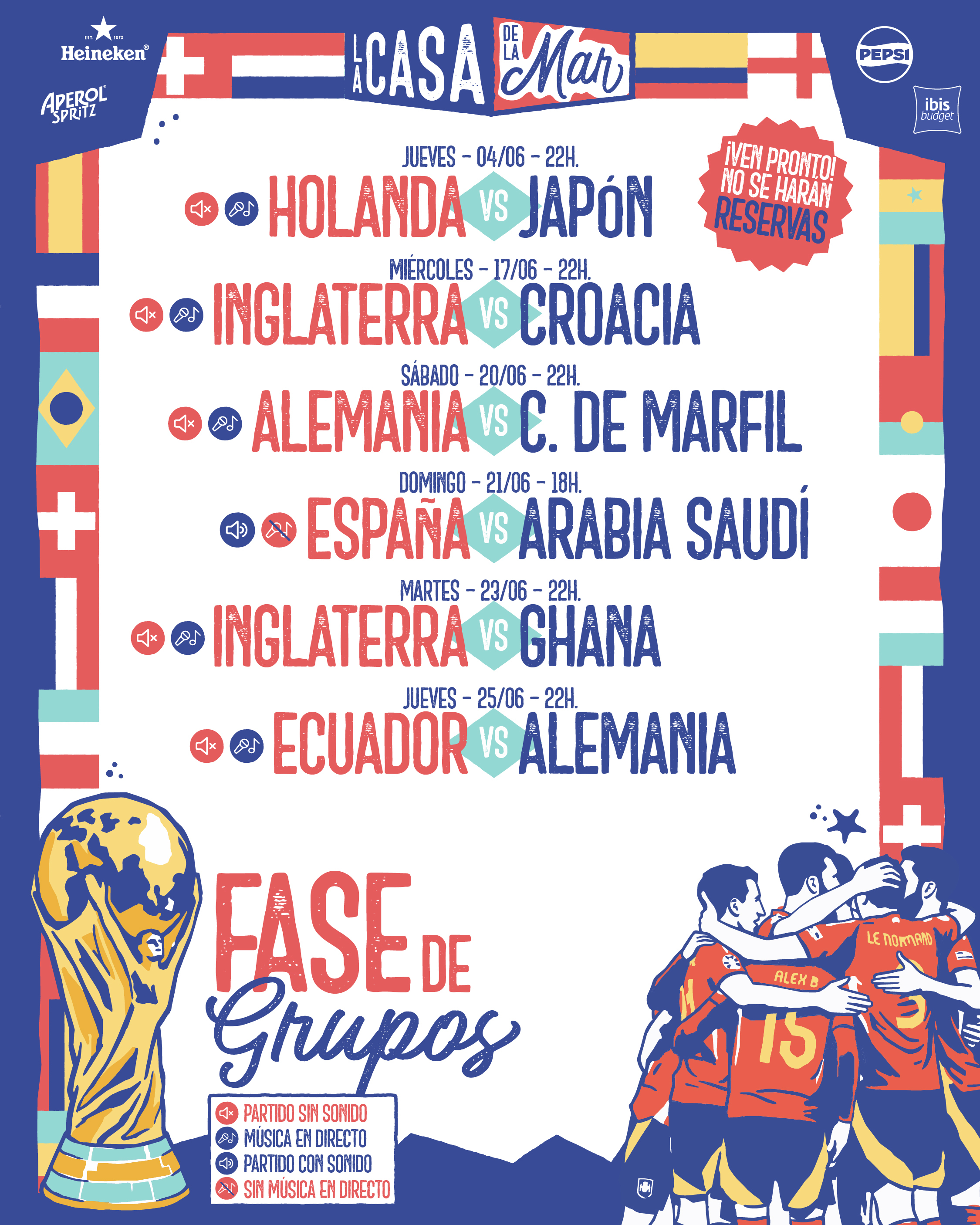 Cartel de MUNDIAL A LA MAR: INGLATERRA - GHANA
