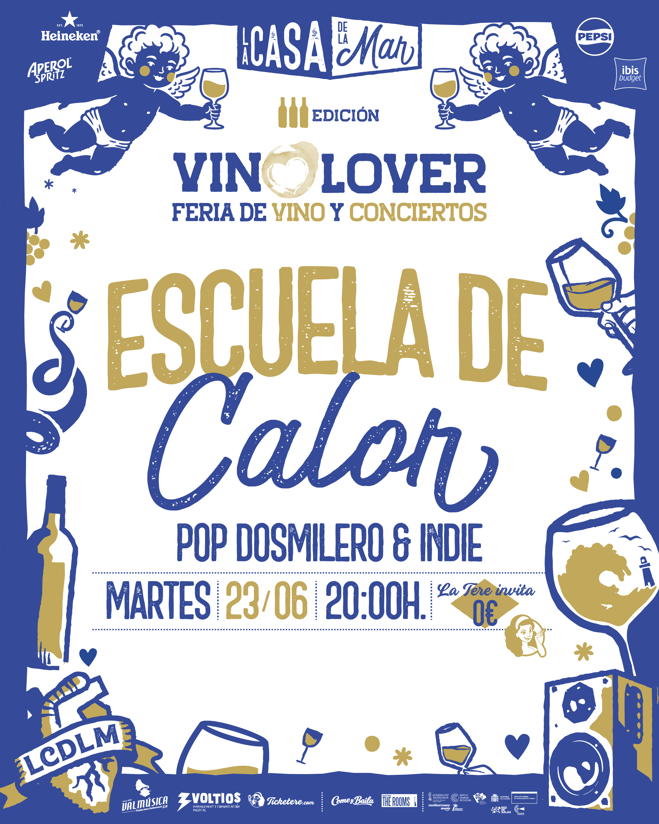 Cartell de ESCUELA DE CALOR: POP DOSMILERO & INDIE 