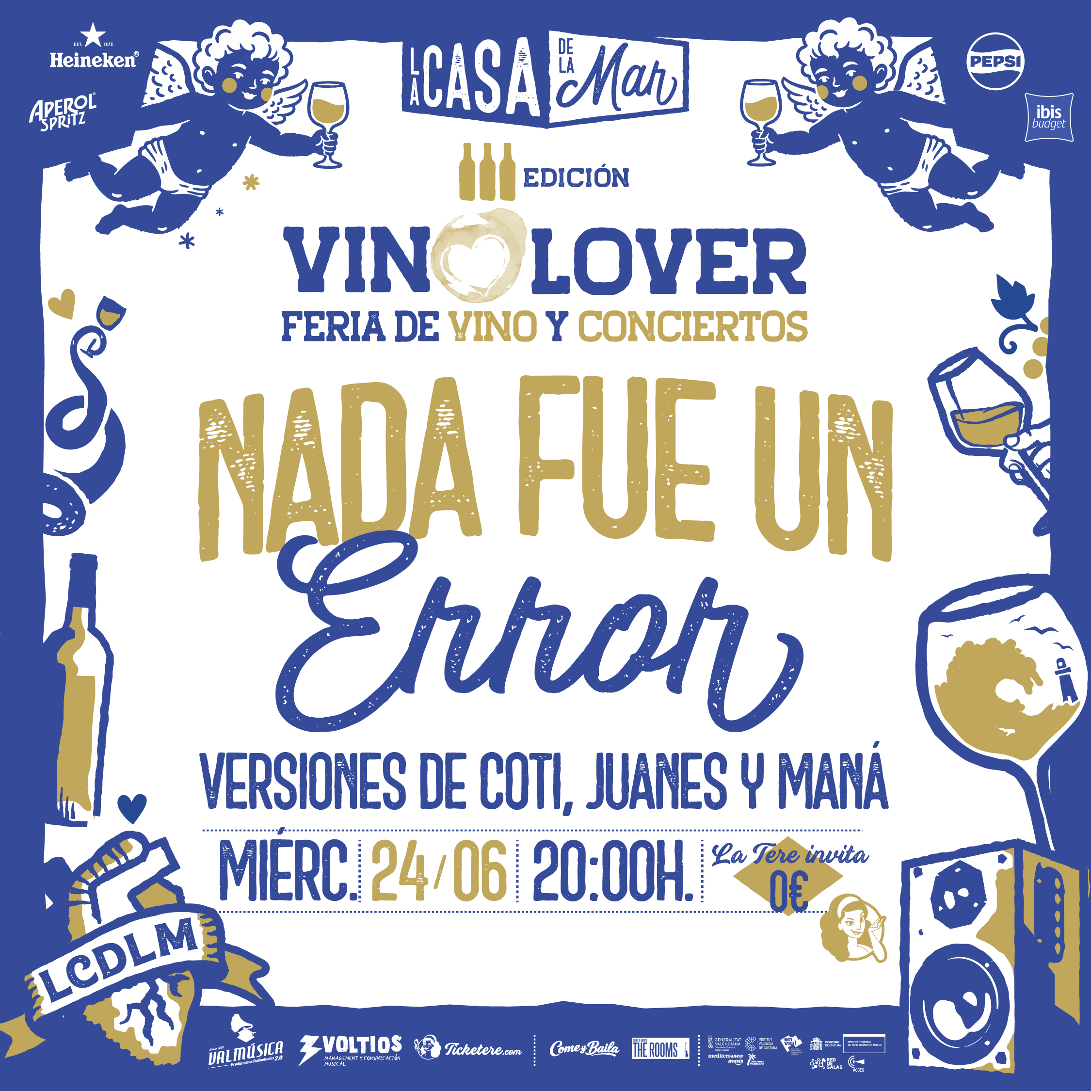 Cartel de NADA DE ESTO FUE UN ERROR: VERSIONES DE COTI, JUANES Y MANÁ