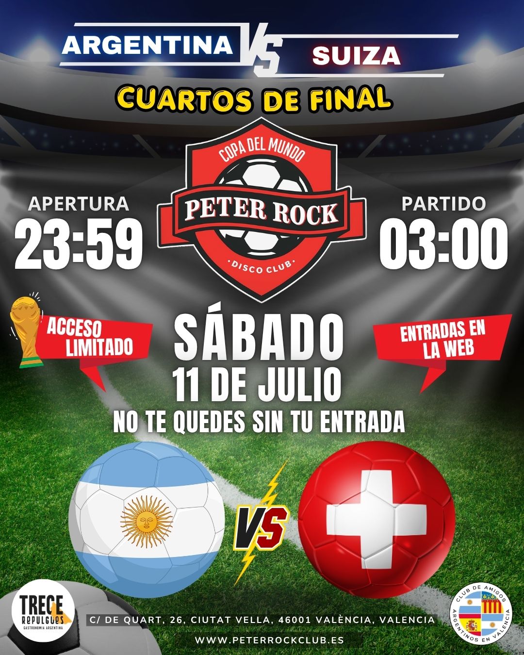 Cartel de CUARTOS DE FINAL ARGENTINA VS SUIZA