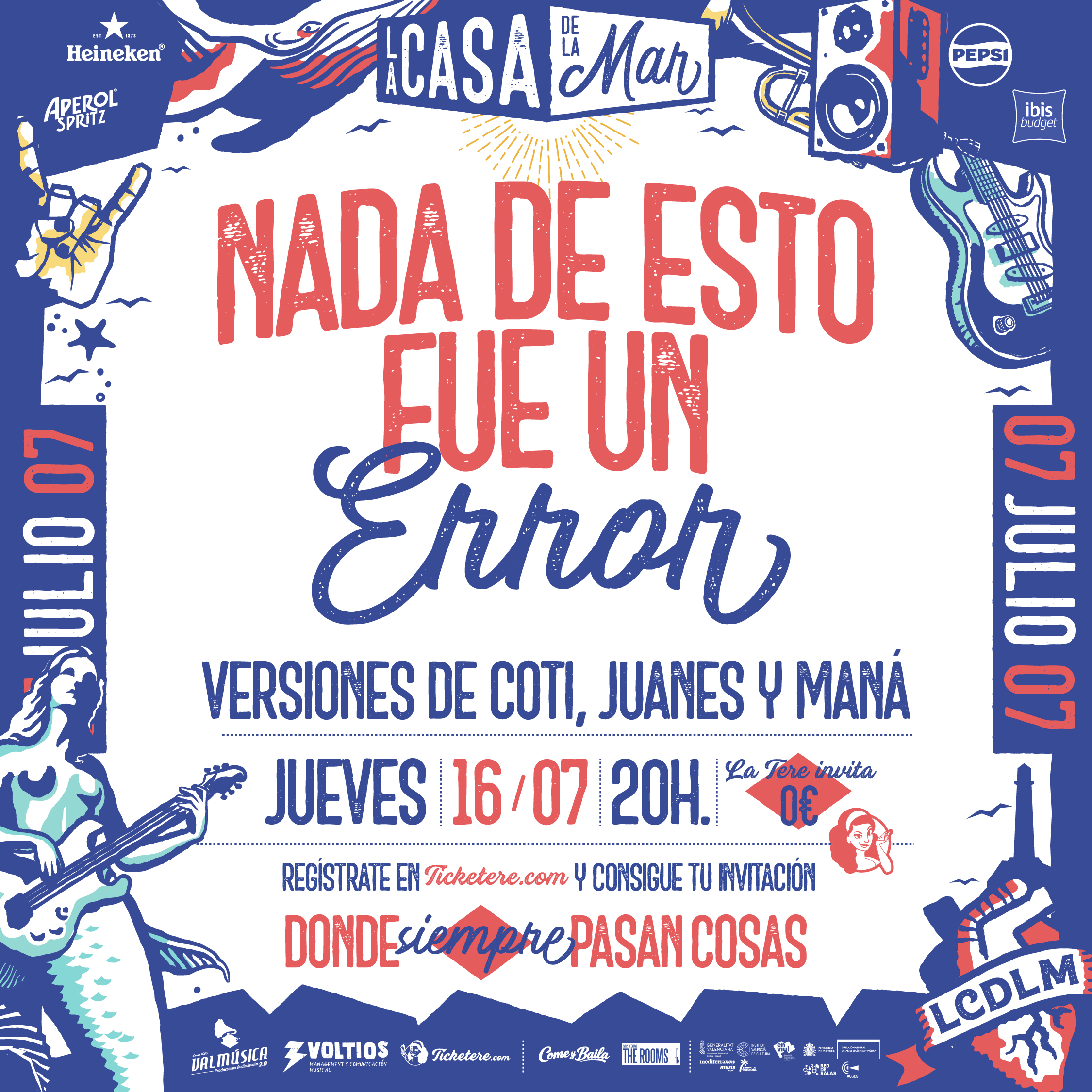Cartell de NADA DE ESTO FUE UN ERROR: VERSIONES DE COTI, JUANES Y MANÁ