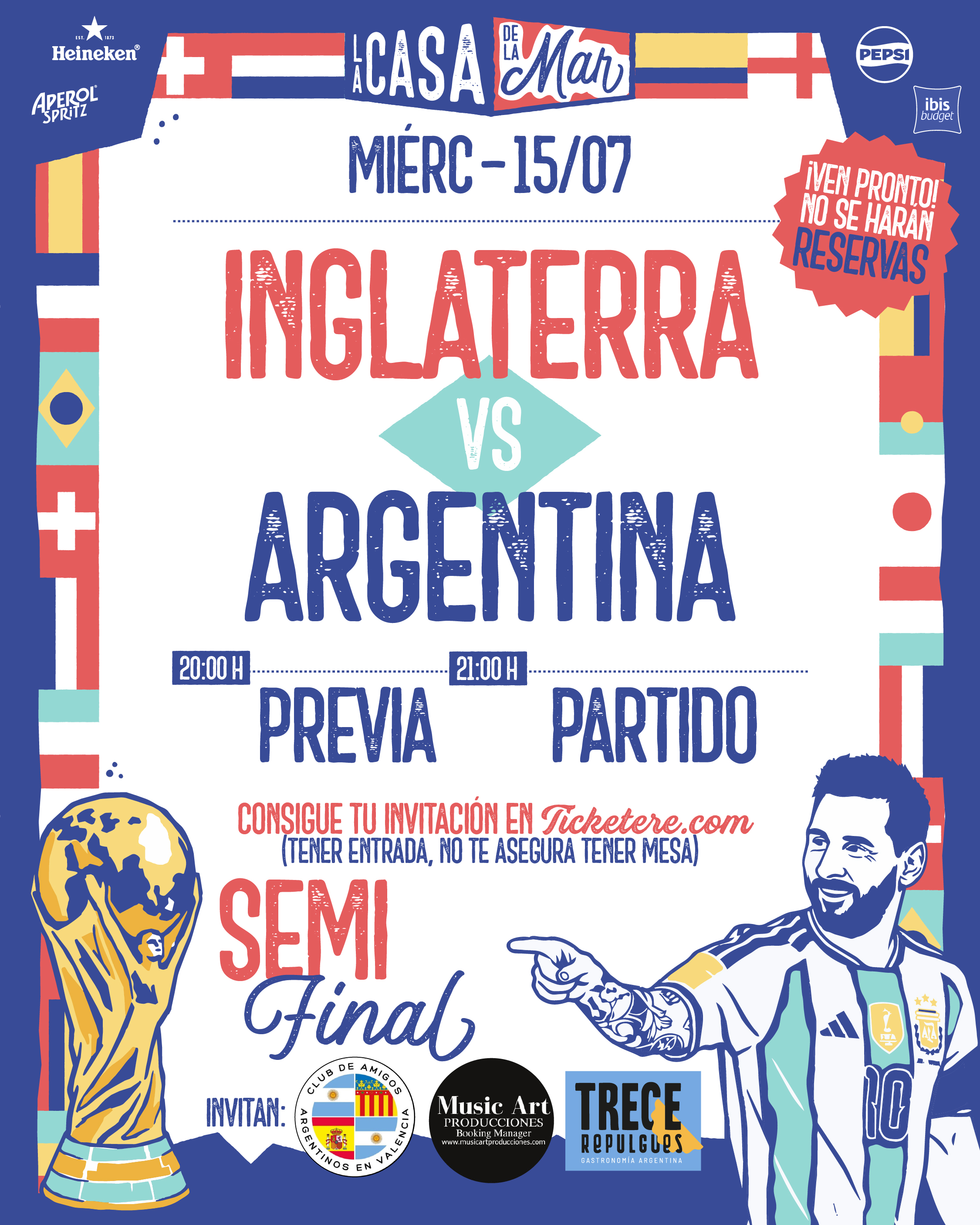 Cartell de MUNDIAL A LA MAR: ARGENTINA VS INGLATERRA