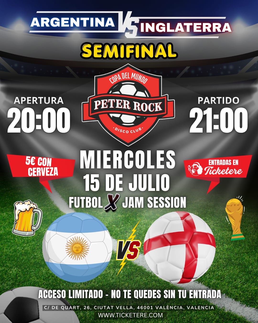 Poster for ARGENTINA VS  INGLATERRA EN PETER ROCK