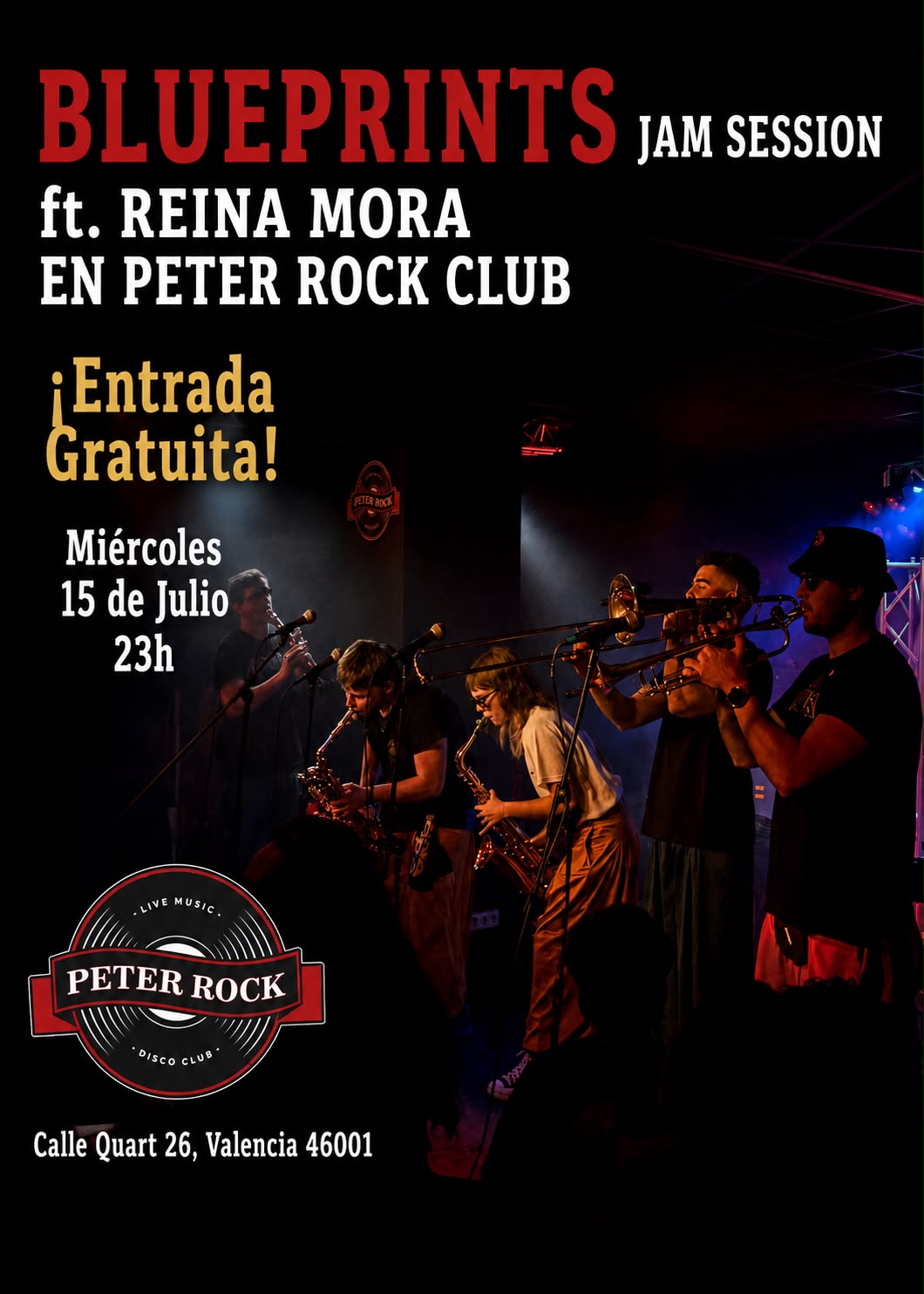 Cartell de BLUEPRINTS JAM SESSION FT REINA MORA