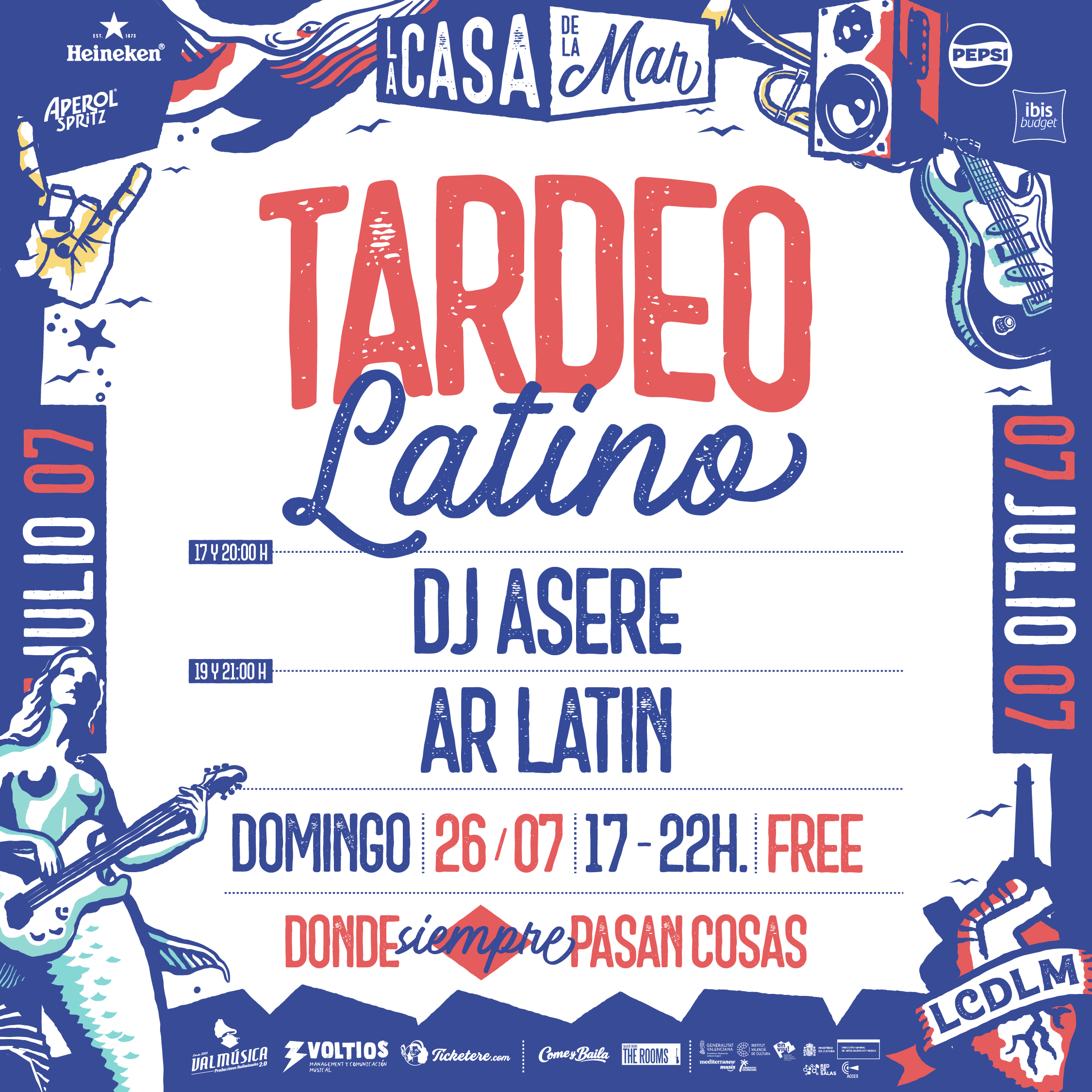 Cartel de TARDEO LATINO: AR-LATIN + DJ ASERE