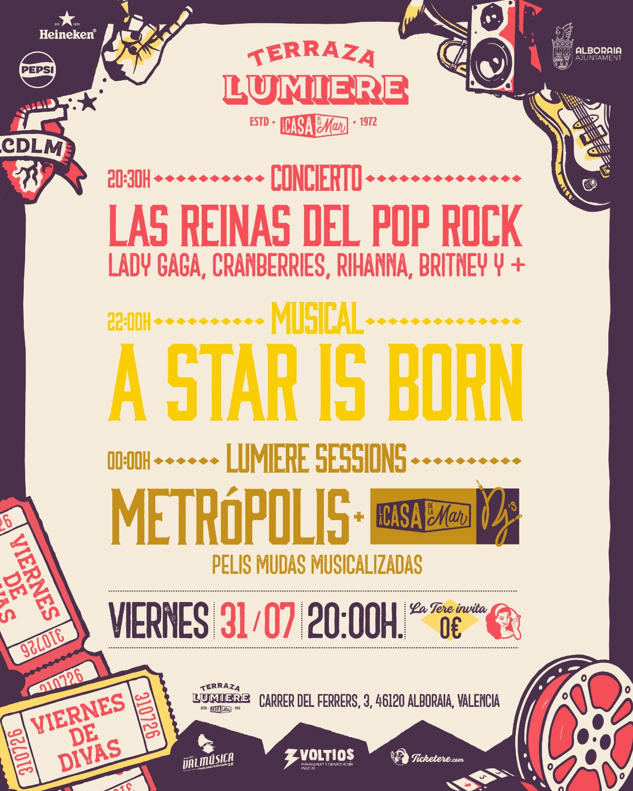 Cartel de VIERNES DE DIVAS EN TERRAZA LUMIERE
