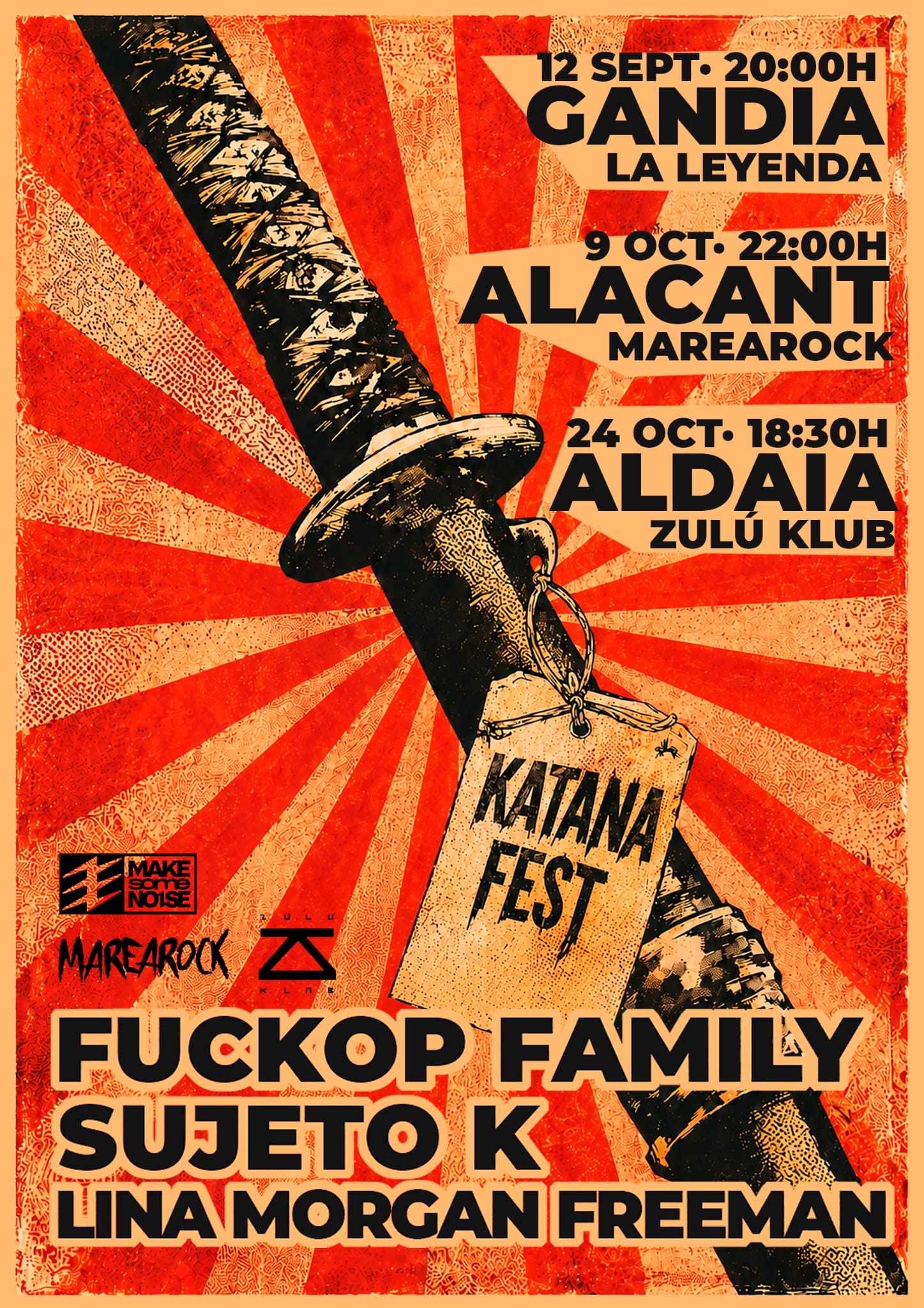 Cartel de FUCKOP FAMILY + SUJETO K + LINAMORGAN FREEMAN