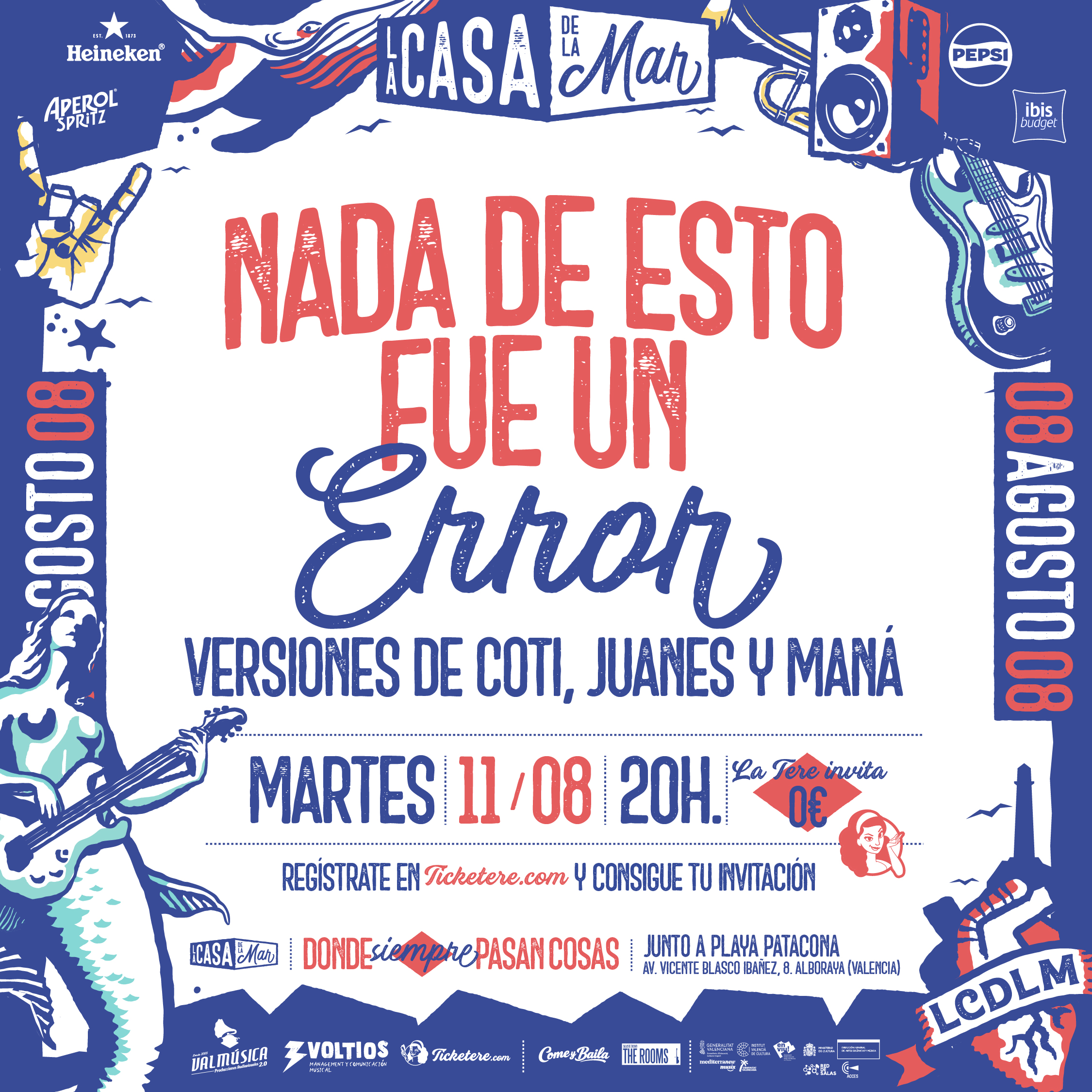 Cartel de NADA DE ESTO FUE UN ERROR: VERSIONES DE COTI, JUANES Y MANÁ