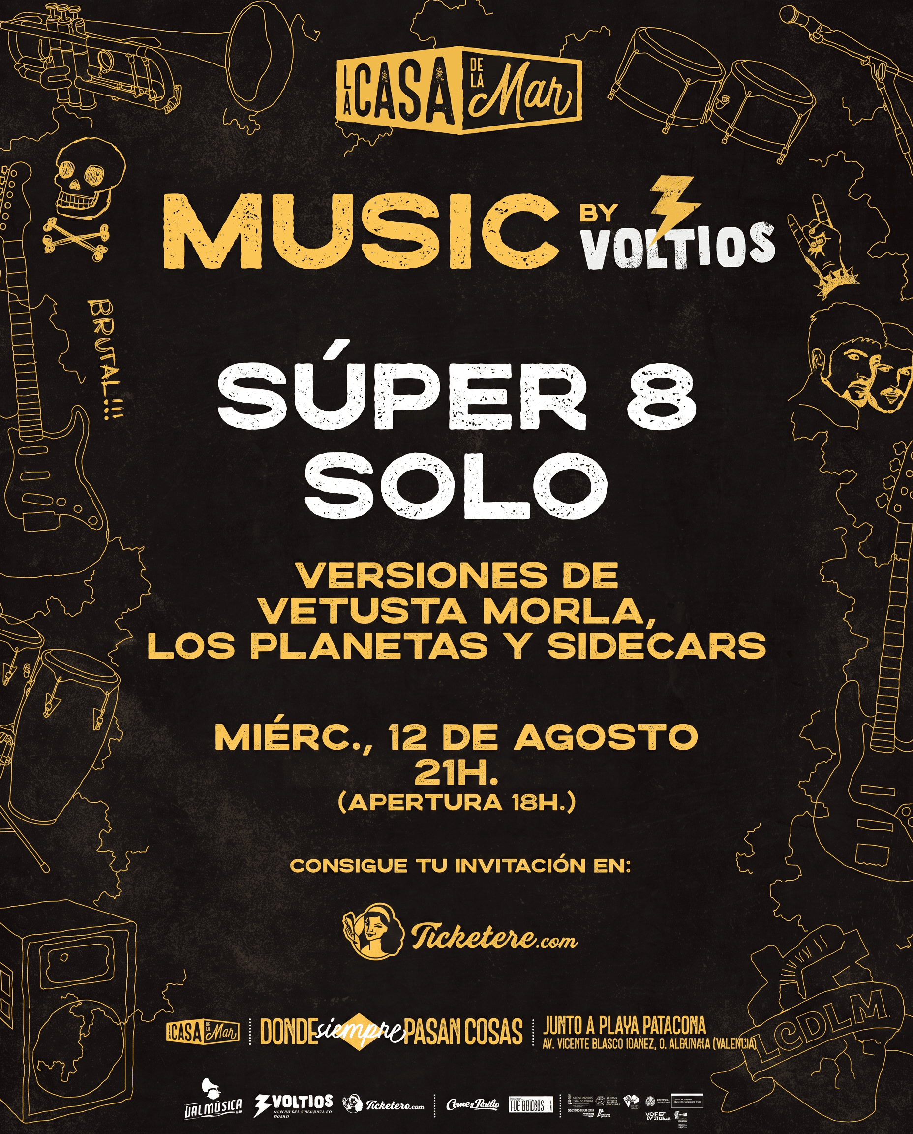 Poster for SUPER 8 SOLO: VERSIONES DE VETUSTA MORLA, LOS PLANETAS Y SIDECARS