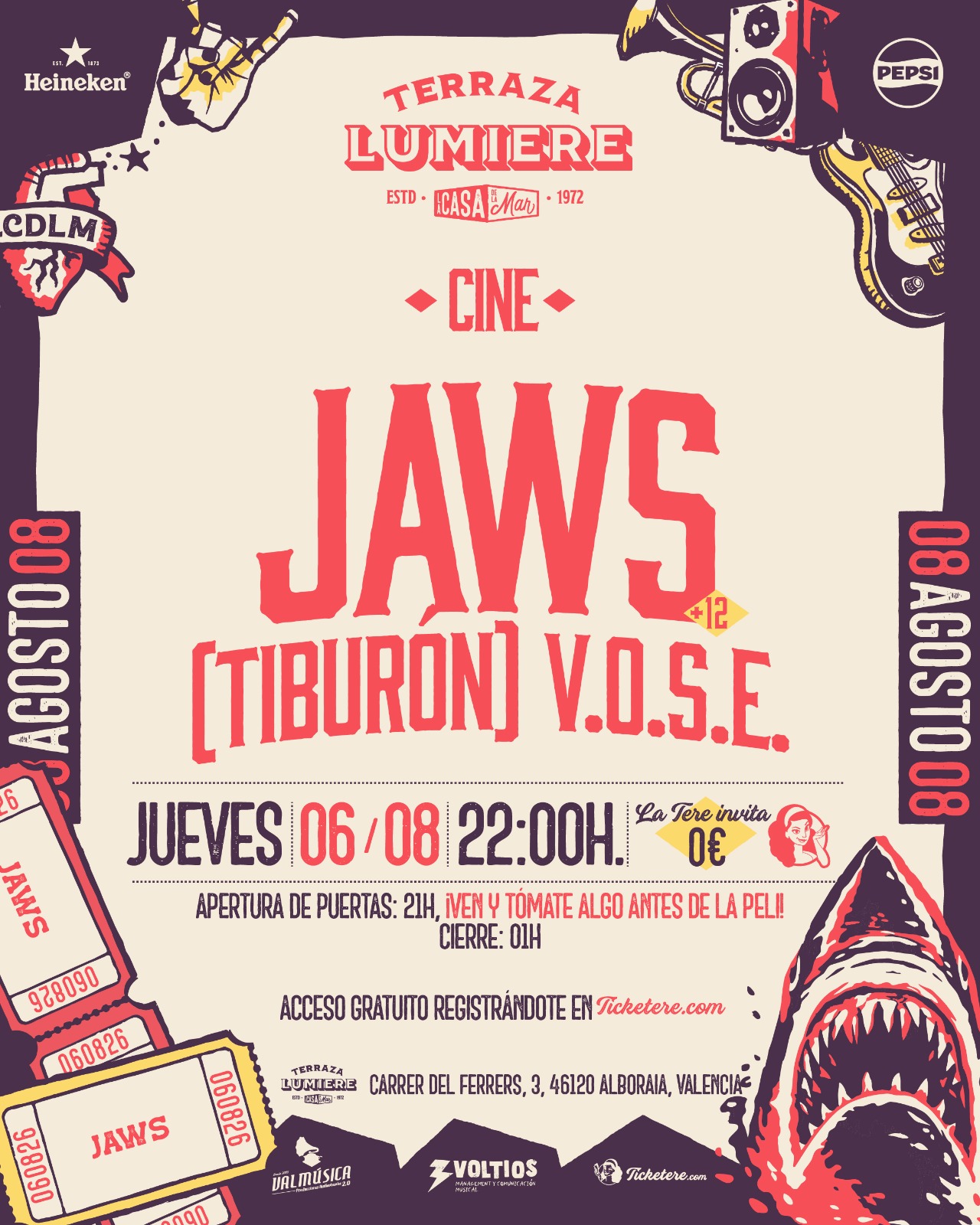 Cartel de JAWS en V.O.S.E