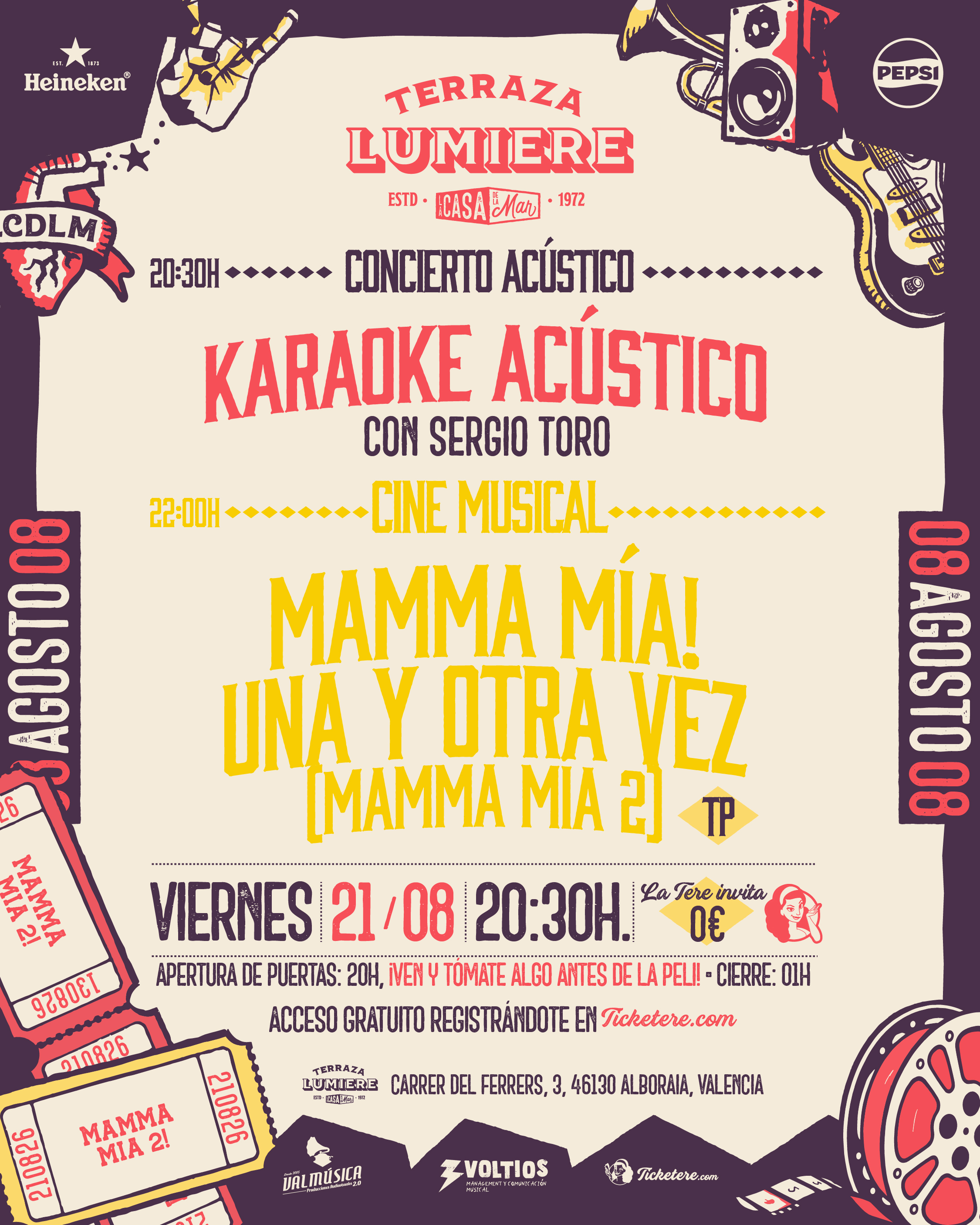 Cartell de MAMMA MIA 2+ KARAOKE ACÚSTICO CON SERGIO TORO