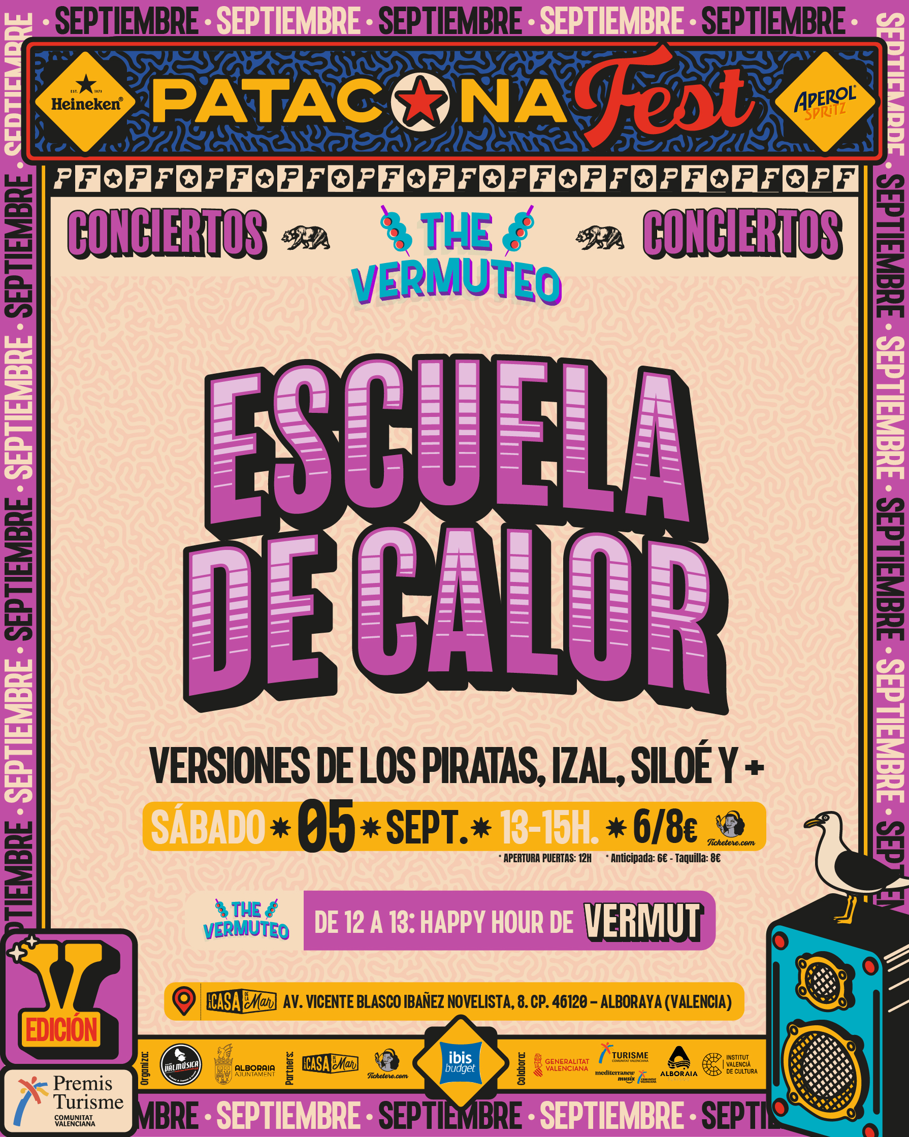 Poster for ESCUELA DE CALOR:  VERSIONES DE LOS PIRATAS, IZAL, SILOÉ Y MÁS...