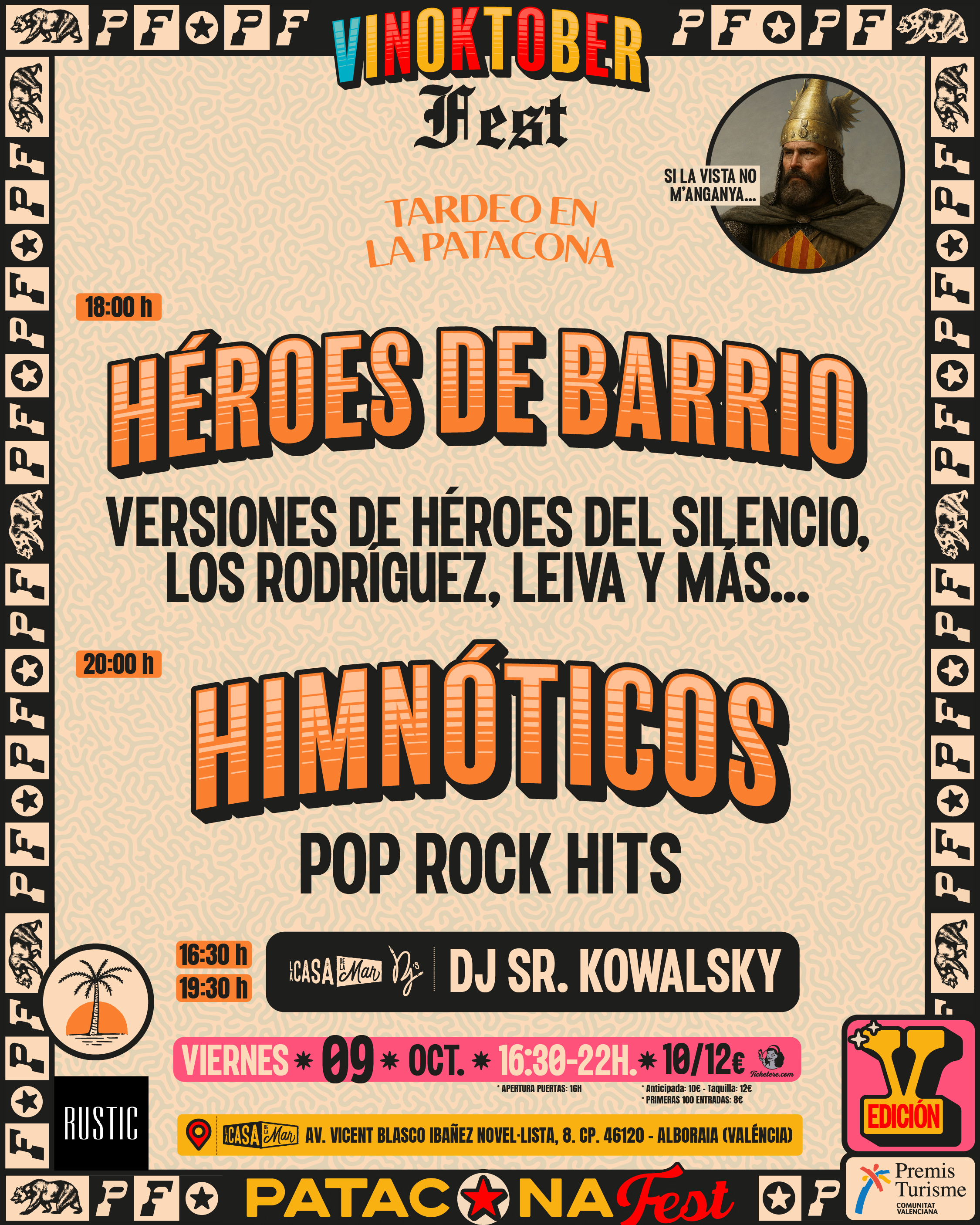 Poster for TARDEO PATACONA: HIMNÓTICOS: POP ROCK HITS + HÉROES DE BARRIO