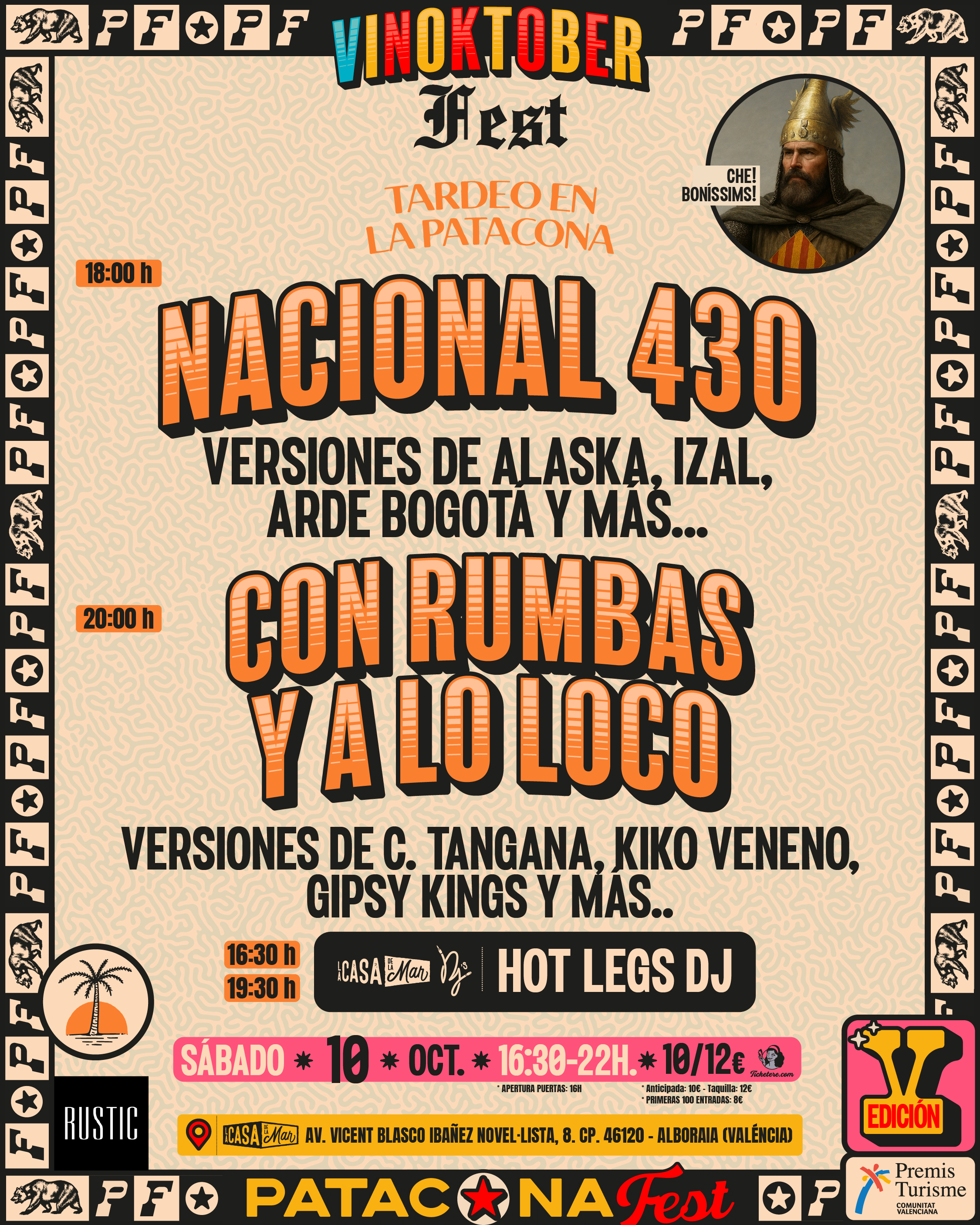 Cartell de  NACIONAL 430 + CON RUMBAS Y A LO LOCO
