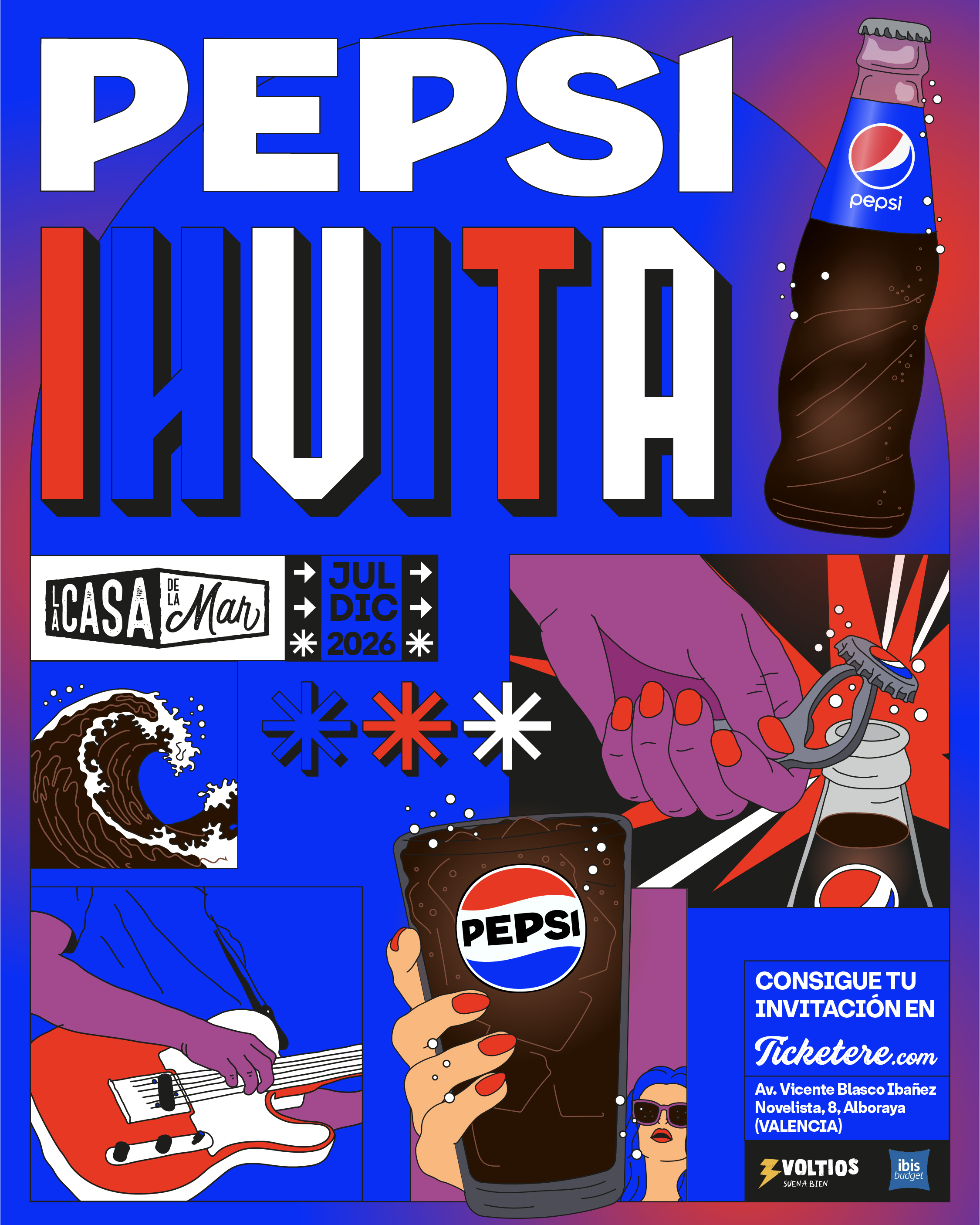 Cartel de PEPSI INVITA: VERSIONES DE C. TANGANA, GIPSY KINGS, KIKO VENENO Y MÁS...